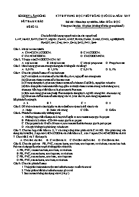 Đề thi tham khảo THPT Quốc gia môn Hóa học năm 2017 - Đề số 23 - Sở GD & ĐT Lâm Đồng (Có đáp án)